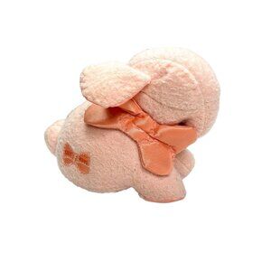 Vintage 1987 Cozy Bows Lamb Bunny Plush Baby Toy Rattle Satin Bow